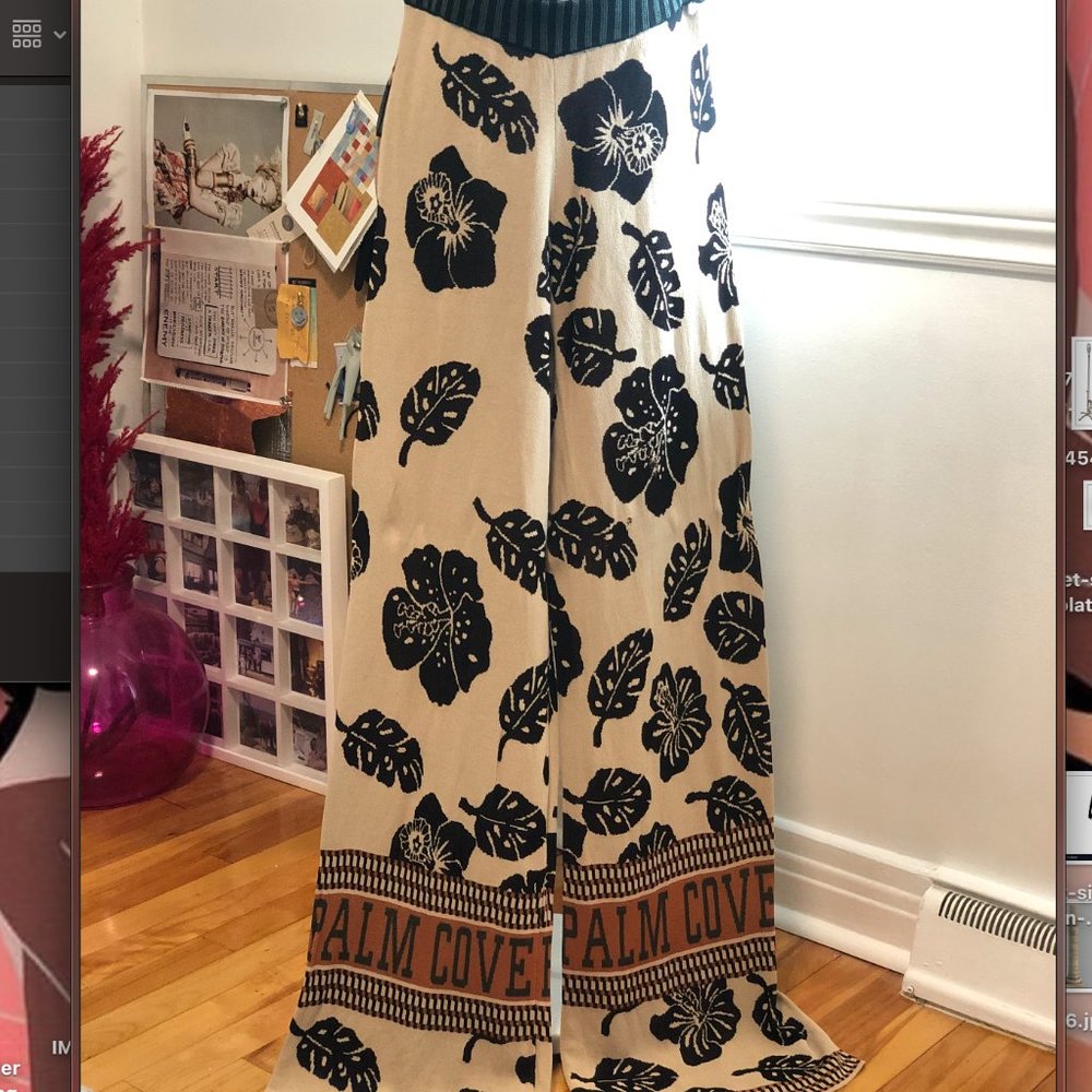 Scotch & Soda Cream green and Black Wide Leg 2 piece Jumpsuit - Picture 3 of 14